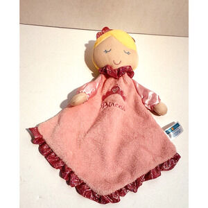 Kids Preferred Girl Plush Security Blanket Lovey‎ Soft Toy Satin Trim Pink Crown